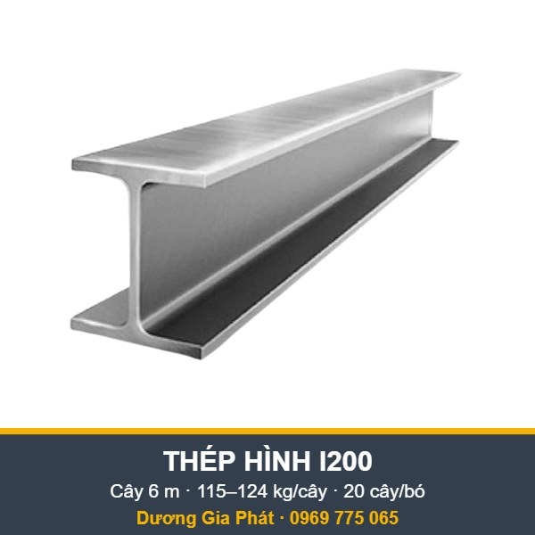 Thép hình I 200 (I200) – cây 6 m, 115–124 kg/cây