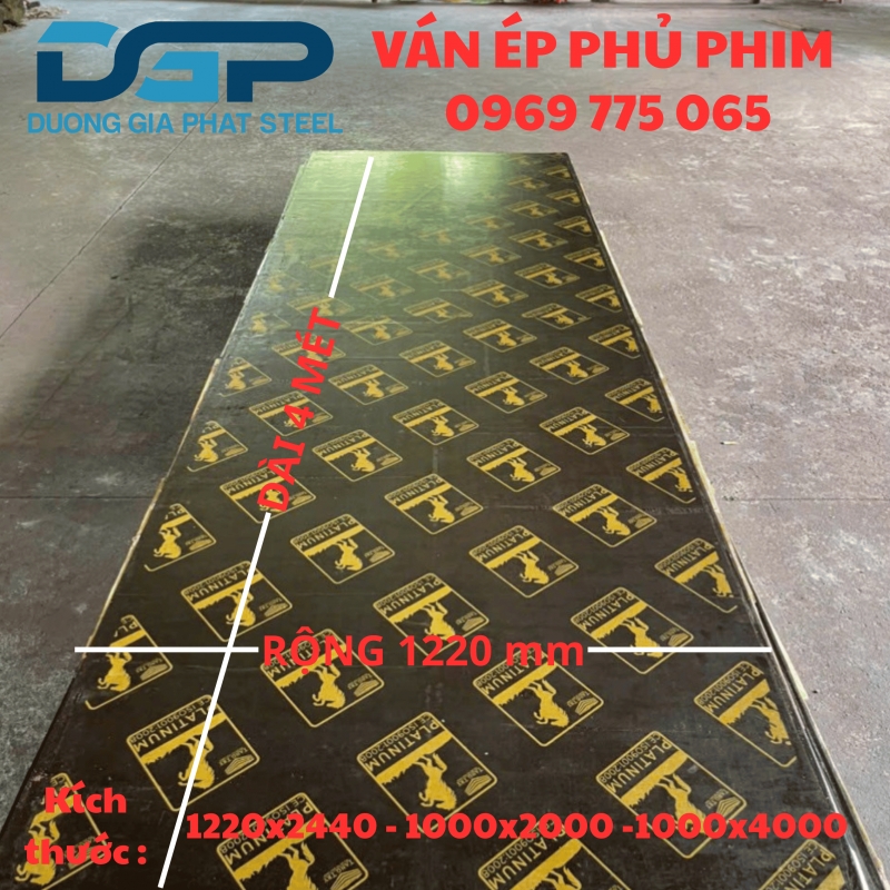 Ván Ép Cốp Pha Phim Mặt 50cm Dài 4 Mét