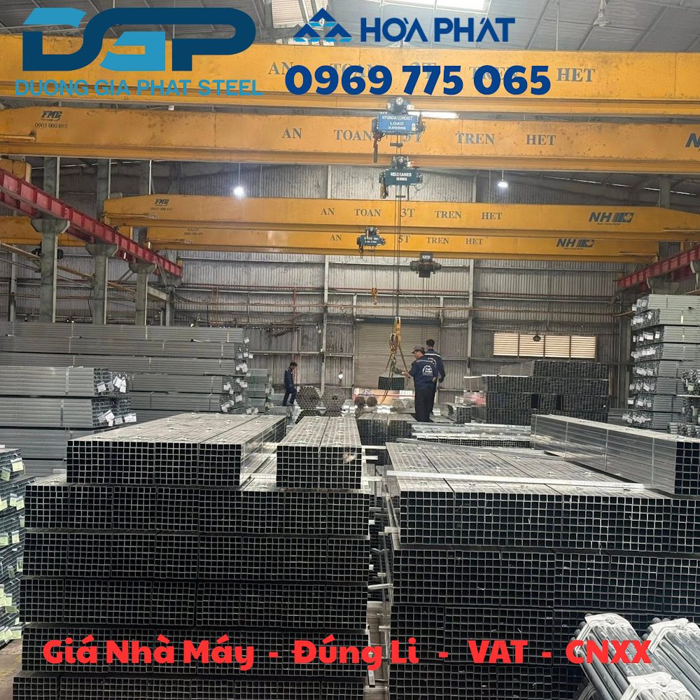 Kho sắt hộp mạ kẽm có cầu trục bốc xếp
