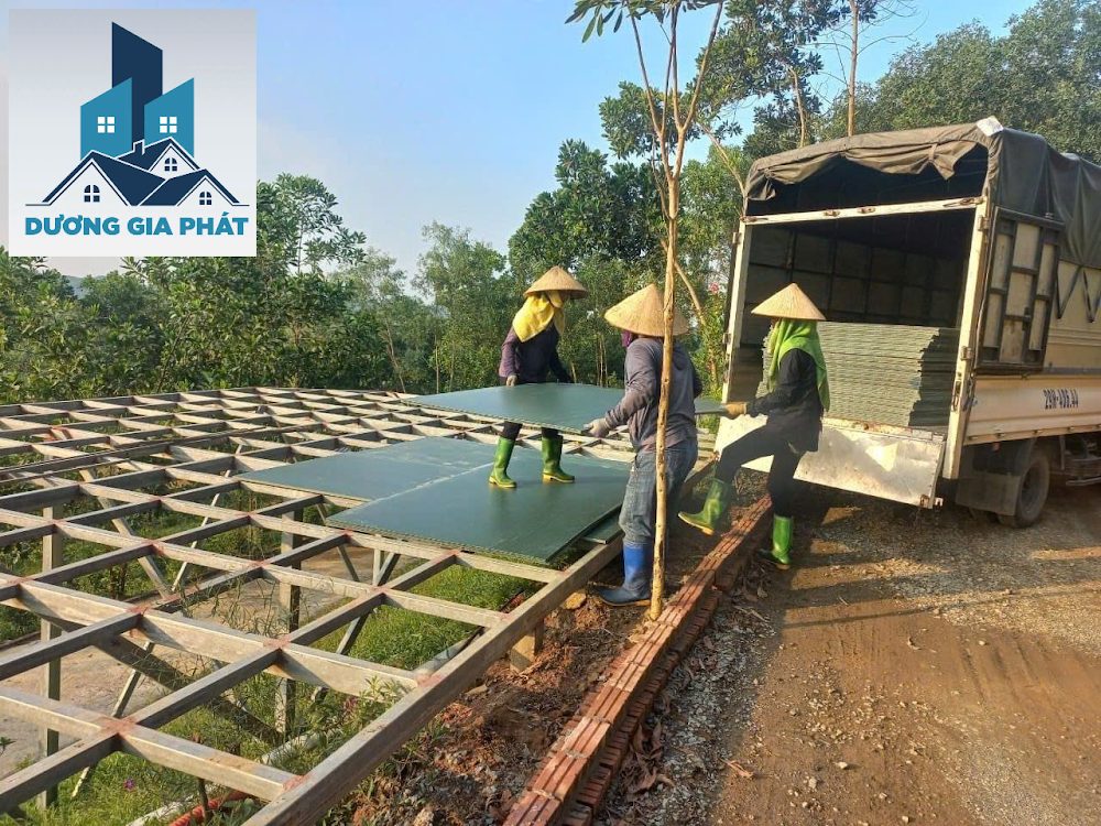 Khung xà gồ thép hộp làm sàn gác tại công trình